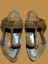 Picture of Superior Quality Kolhapuri Leather Chappals with 6 Strips in Various Colors